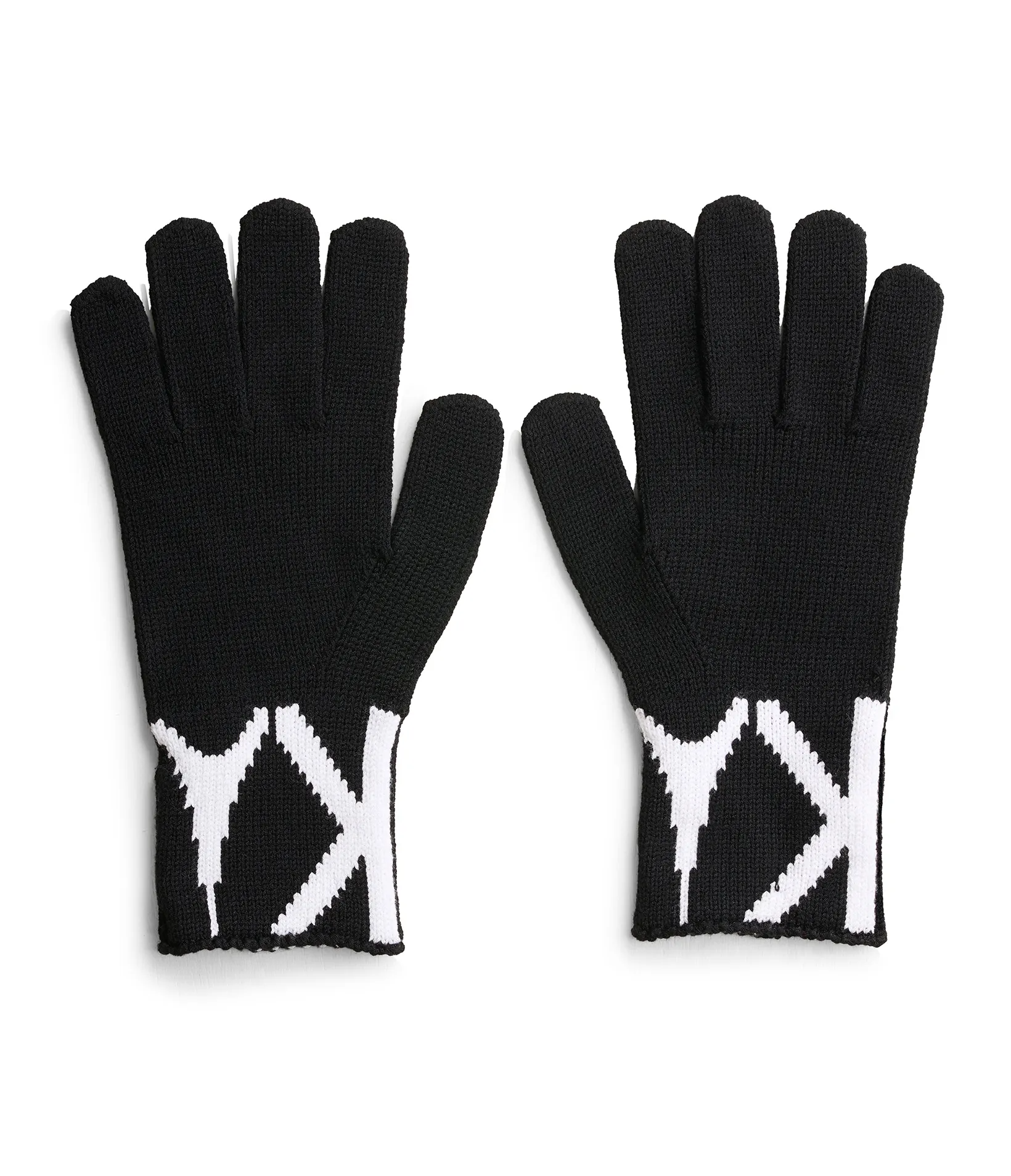фото Перчатки KARL LAGERFELD черного цвета с лого на манжетах, р. OS