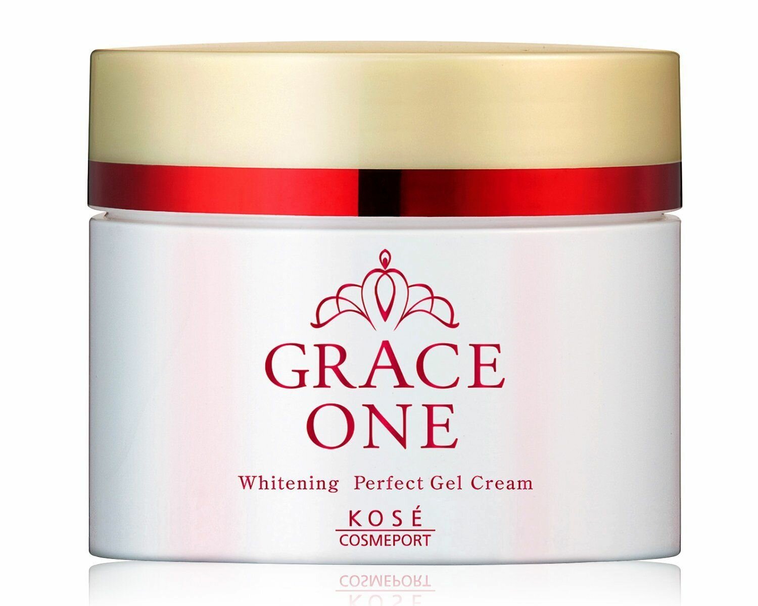 Питательный крем для возрастной кожи KOSE Cosmeport Grace One Whitening Perfect Gel Cream отбеливающий с витамином С и эластином, с нежным ароматом розы, 100 гр