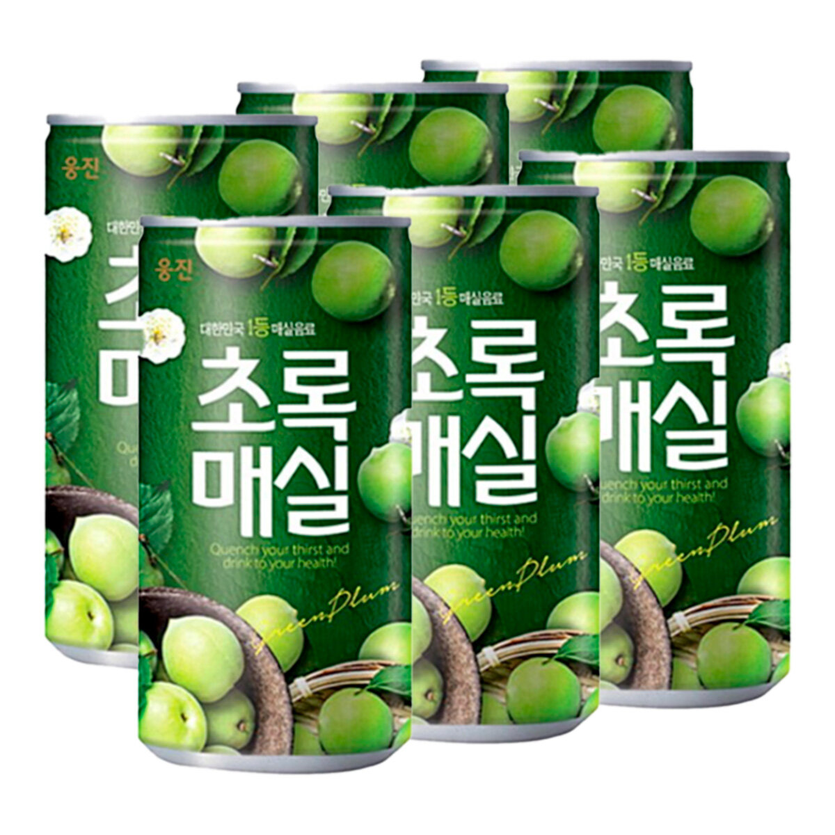 Напиток со вкусом зеленой сливы Woongjin, банка 180 мл х 6 шт