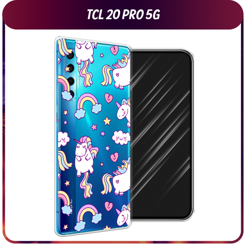 Силиконовый чехол на TCL 20 Pro 5G / ТСЛ 20 Про 5G Sweet unicorns dreams, прозрачный силиконовый чехол на tcl 20 pro 5g тсл 20 про 5g благородный кот британец