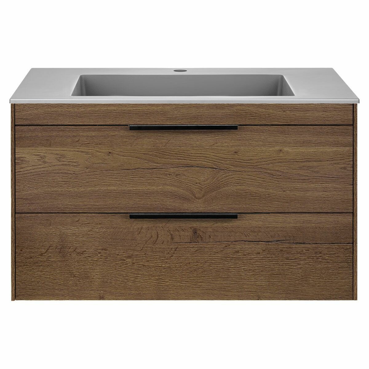 Тумба с раковиной из искусственного камня Vincea Chiara 2D 800 T.Oak, Grey