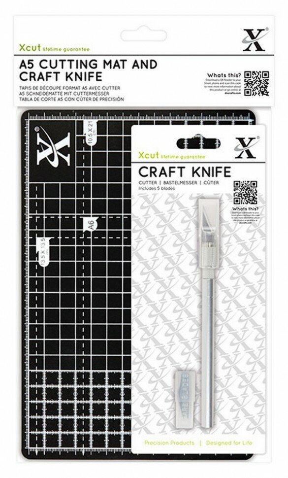 Мат и нож для скрапбукинга со сменными лезвиями #XCU268436 Docrafts 21 x 14.8 см