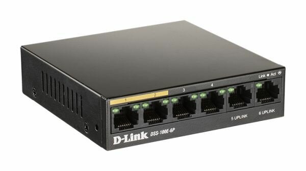 Коммутатор с 6 портами D-LINK DSS-100E-6P/A1A