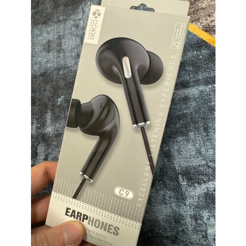 Проводные наушники капельки с микрофоном Cokike C9 116 Дцб 130см 16 Ом разъем 35мм для старых телефонов магнитолы радио MP3-плеера VR-оч 588₽