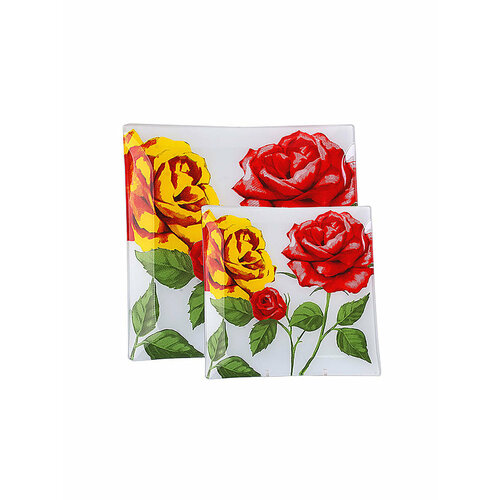 Набор тарелок 7 шт Аркофам, стеклянные, квадратные