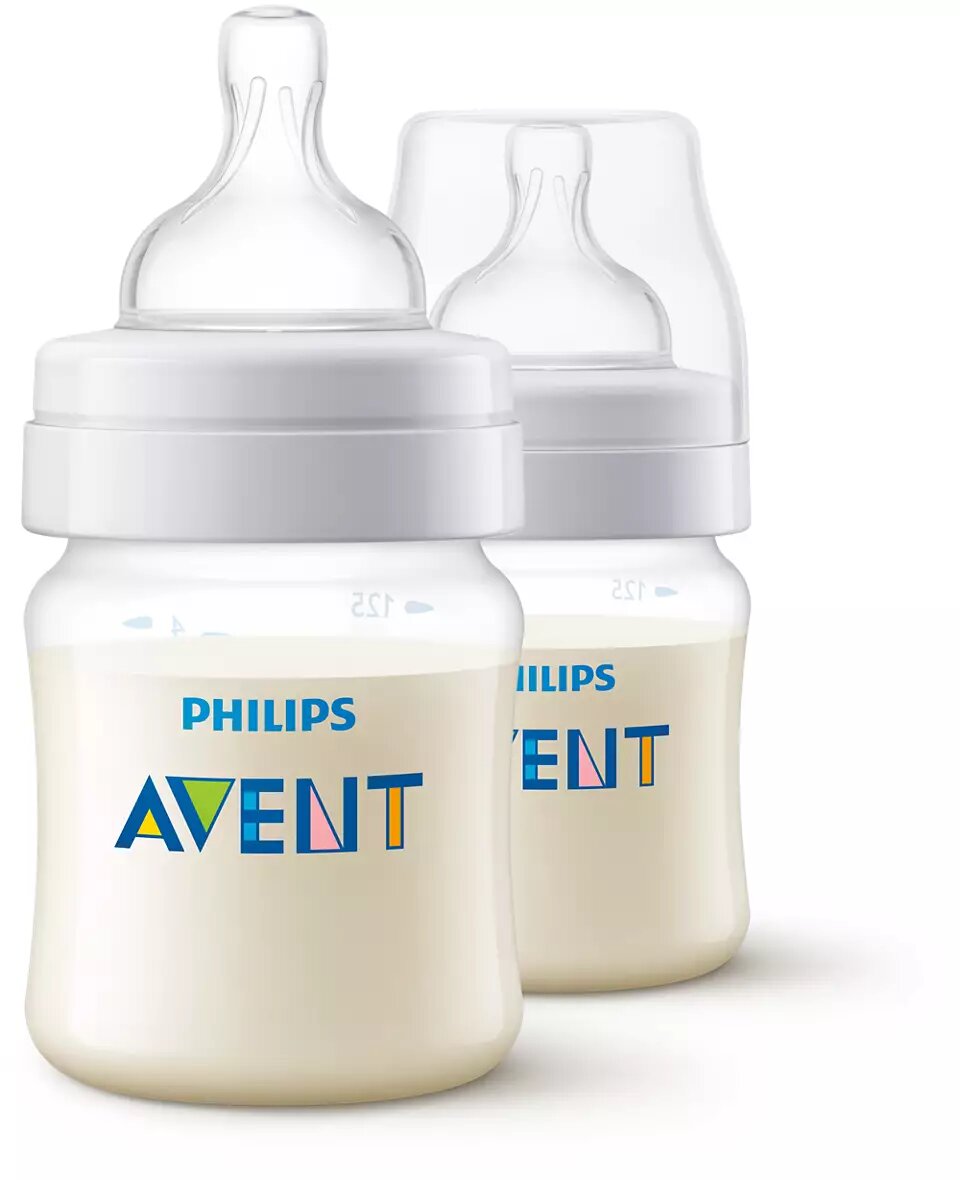 Avent Набор Бутылочек из РР Anti-Colic c силиконовой соской {2шт} SCY100/02, 125мл 0+