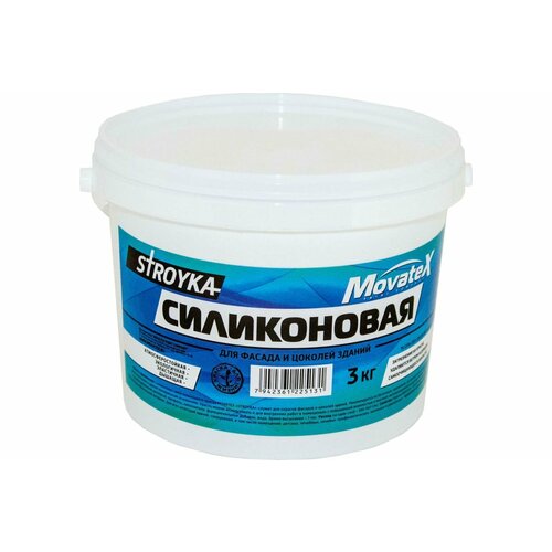 Movatex Краска водоэмульсионная Stroyka силиконовая 3кг Т94937