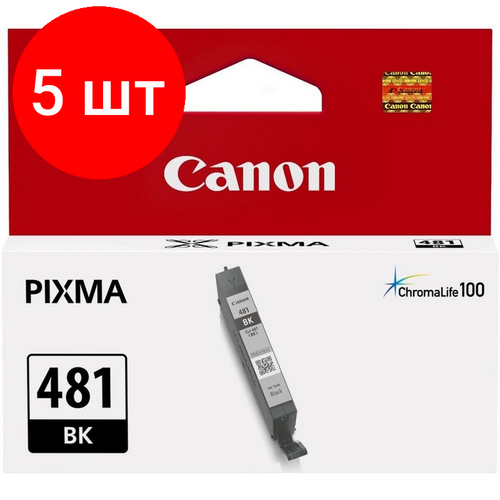 Комплект 5 штук, Картридж струйный Canon CLI-481 BK чер. для Pixma TS6140/8140 2101C001