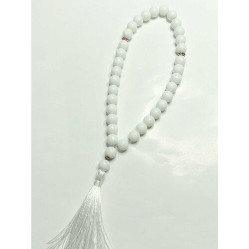 Четки мусульманские из белого агата 33 бусины 8 мм.