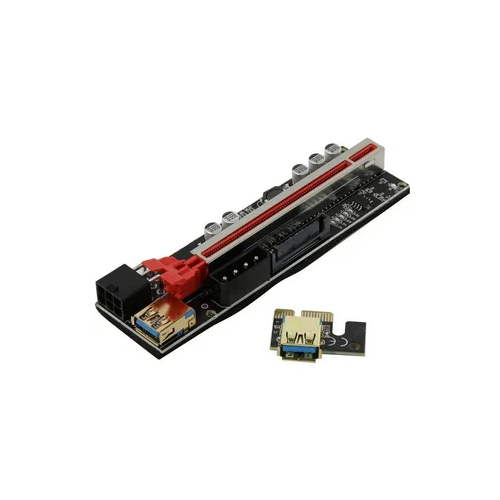 ver 007s pci e riser card fast speed anti interference stable power supply shielding pci e 1x to 16x sata extender riser adapter Райзер «B&P» Адаптер PCI-Ex1 M --> PCI-Ex16 F