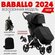 Прогулочная коляска Baballo Future 2024 Бабало черный на белой ра...