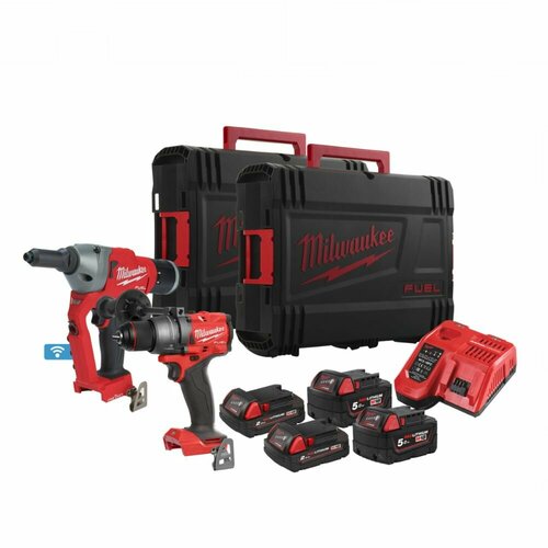 Набор электроинструмента Milwaukee M18 FPP2G3-524X 4933492529 аккумуляторная дрель шуруповерт milwaukee m18 fdd2 0x без аккумулятора