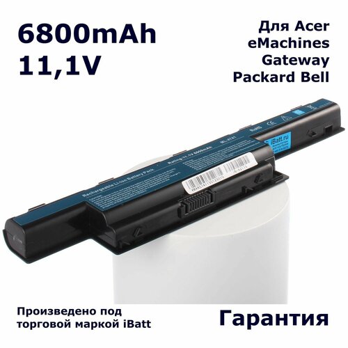 Аккумулятор iBatt 6800mAh, для AS10D31 AS10D51 AS10D81 AS10D75 AS10D61 AS10D41 AS10D73 AS10D56 AS10D71 AS10G3E AS10D3E BT.00603.111 BT.00604.049 BT.00606.008