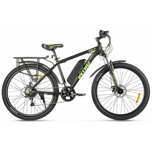 Электровелосипед INTRO Sport XT, Черно-зеленый, 27,5 дюймов, до 50 км на одном пробеге