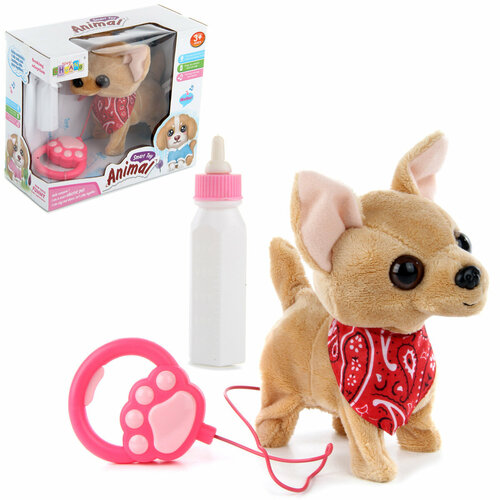 Интерактивная игрушка собачка Чихуахуа со звуком, Veld Co / Собака на поводке для детей