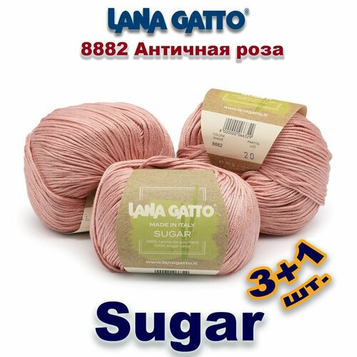 Пряжа Lana Gatto Sugar / Лана Гатто Шугар (Сахар) Вискоза: 100% Цвет: #8882, Античная роза (4 мотка)