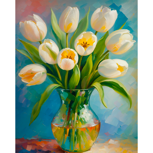 Тюльпаны в вазе Картина по номерам 40х50
