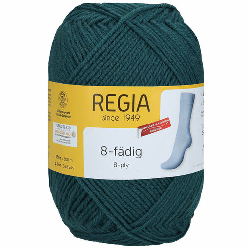 Носочная пряжа Regia 8-Ply Uni 150 г (01047 Petrol)