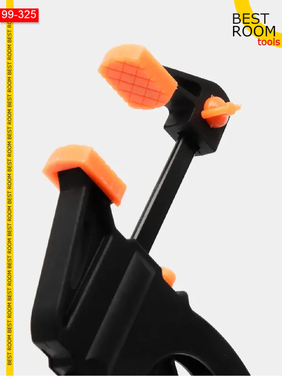 Изображение Струбцина зажимная быстрозажимная F-образная 15 см, 1 шт, пластик, цвет черный