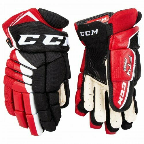 Перчатки CCM JETSPEED FT4 PRO SR, 13, BKRW (чёрно-красно-белые) перчатки ccm jetspeed ft4 pro sr blk wht 13
