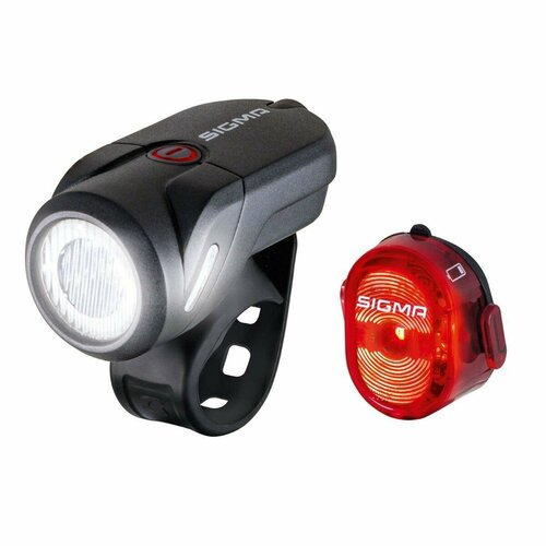 комплект освещения sigma sport aura 60 usb Фара и фонарь велосипедные SIGMA AURA LED 2 режима USB