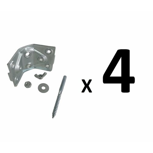 Стяжка угловая косынка для соединения ножек стола и царги 6730 с комплектом для установки 4 шт 400₽