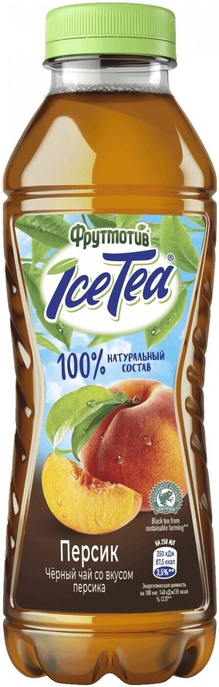 Вода "Фрутмотив" АйсТи, IceTea Черный чай Персик, 0.5 л (6шт)