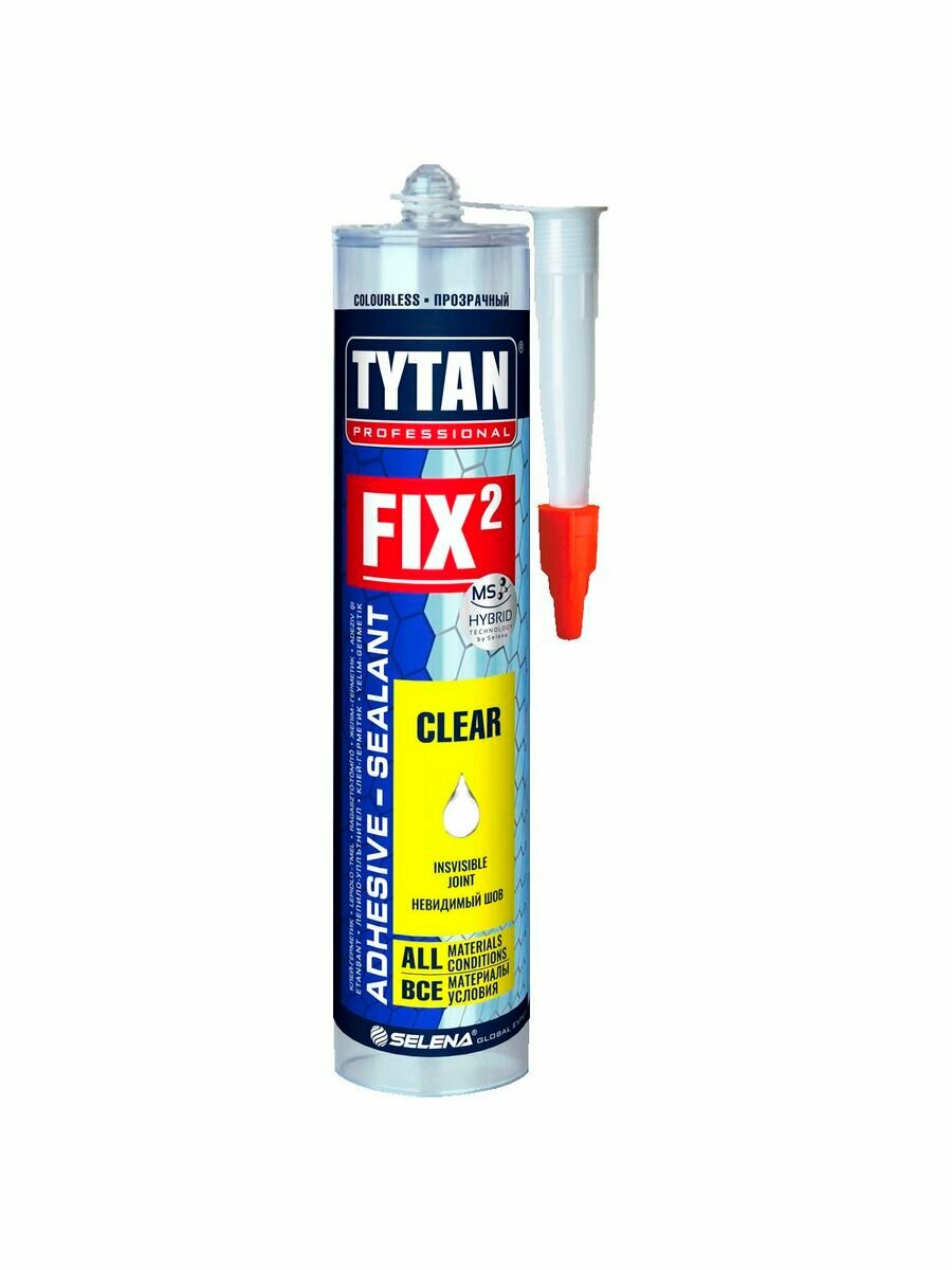 TYTAN PROFESSIONAL Fix2 Clear клей-герметик, прозрачный (290 мл)