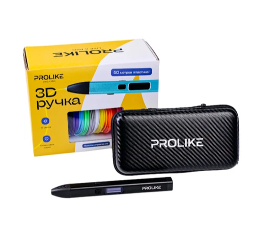 3D ручка Prolike с дисплеем, большой набор пластика, цвет черный