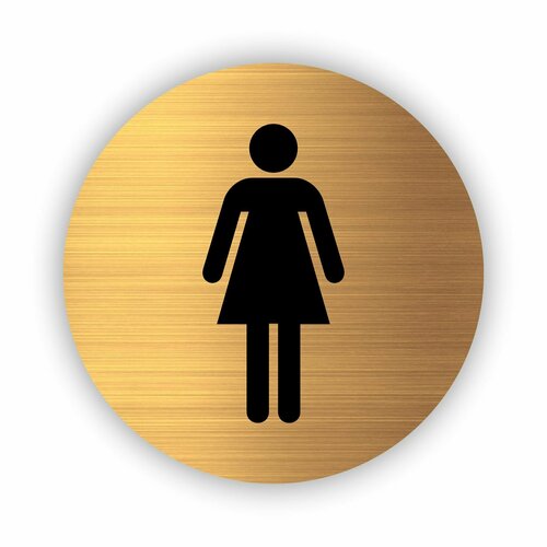 Женский туалет табличка Spot d112*1,5 мм. Золото