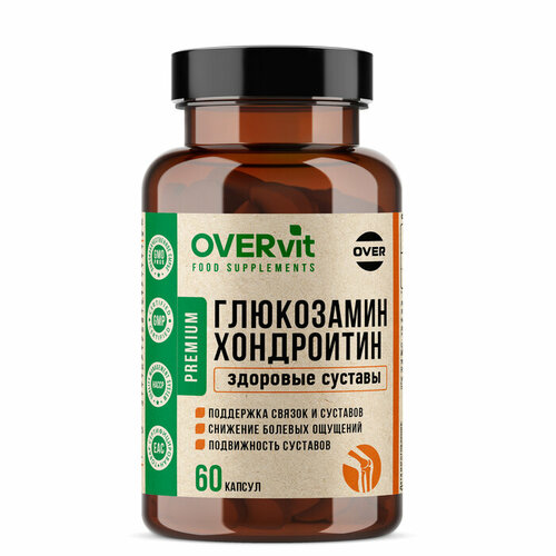 Глюкозамин+Хондроитин OVERvit, 60 капсул (комплект из 2 шт)