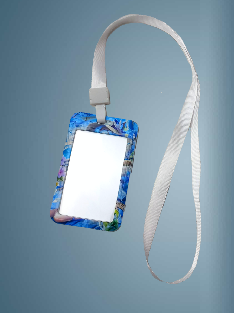 Чехол для бейджа Melody, на ленте, пластик, вертикальное крепление, синий — фото 1