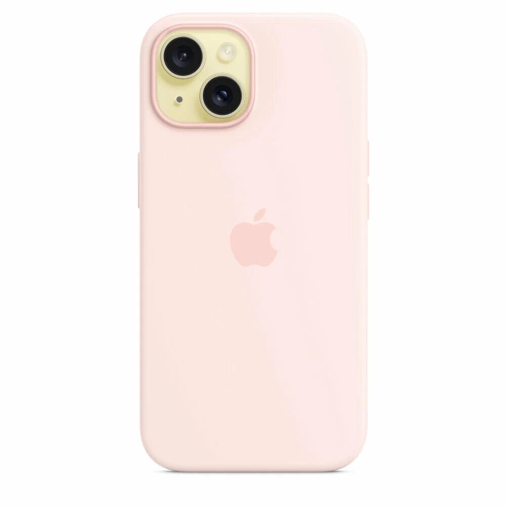 Чехол Apple iPhone 15 Plus Silicone Case with MagSafe – Светло-розовый с Анимацией