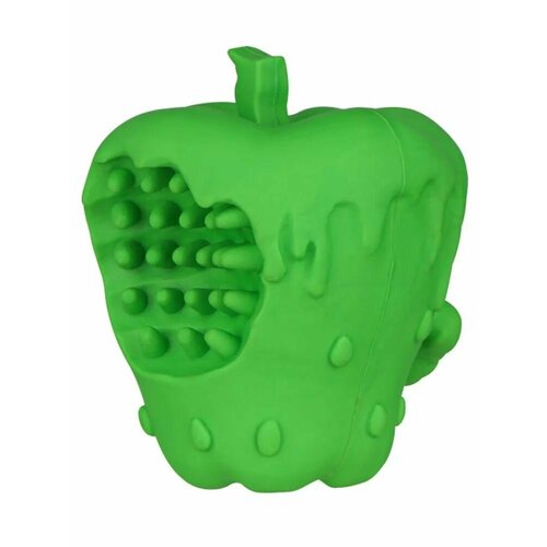 Игрушка Mr.Kranch для собак Яблоко с пищалкой 10 см зеленая с ароматом курицы, 1 шт
