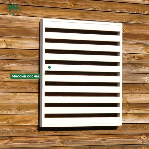 Панель для стен деревянная Эпларо 88х76 см органайзер хранения из массива сосны для сада балкона и прихожей белая 4300₽