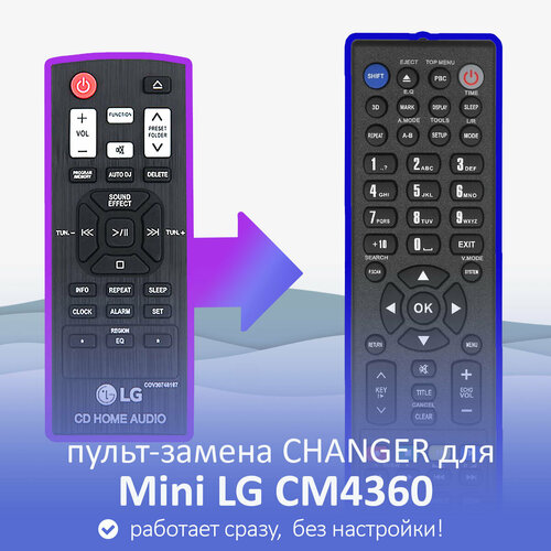 Пульт-замена для Mini LG CM4360