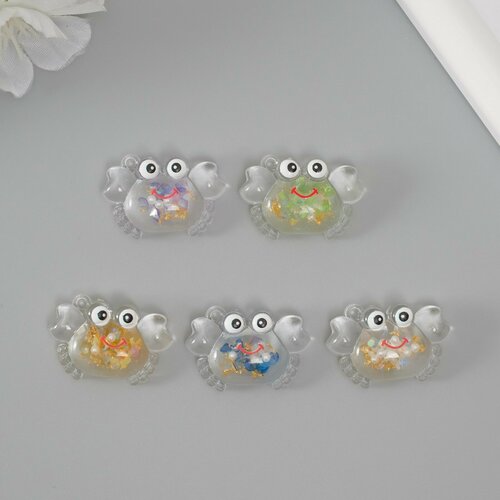 Подвеска для творчества акрил Морской краб 5 шт19х29х1 см 390₽