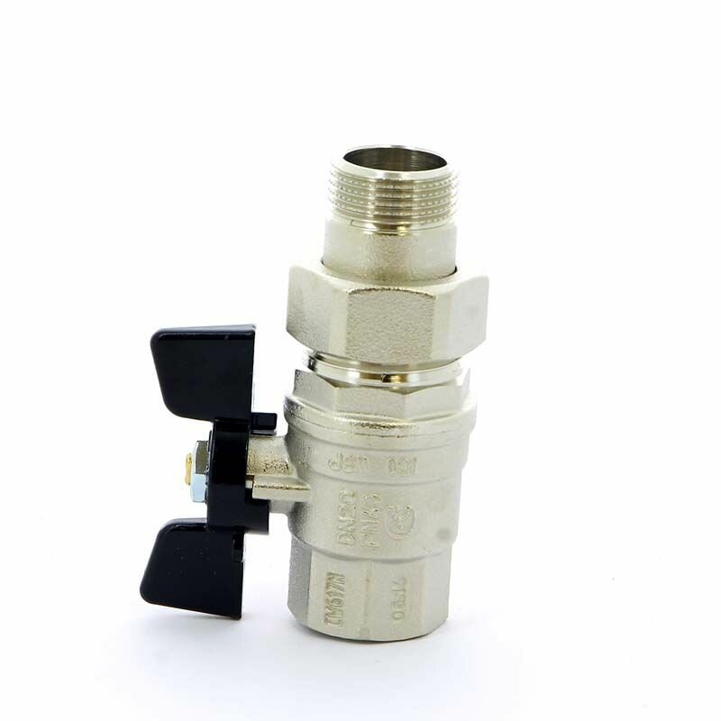 фото Кран шаровой Oregon Bugatti НВ с разъемным соединением бабочка 3/4" Вр/Нр