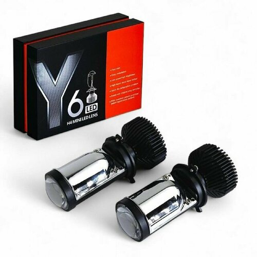 Светодиодные лампы H 4 Y6 линза 6000K 48W 1224V комплект 2шт 3279₽