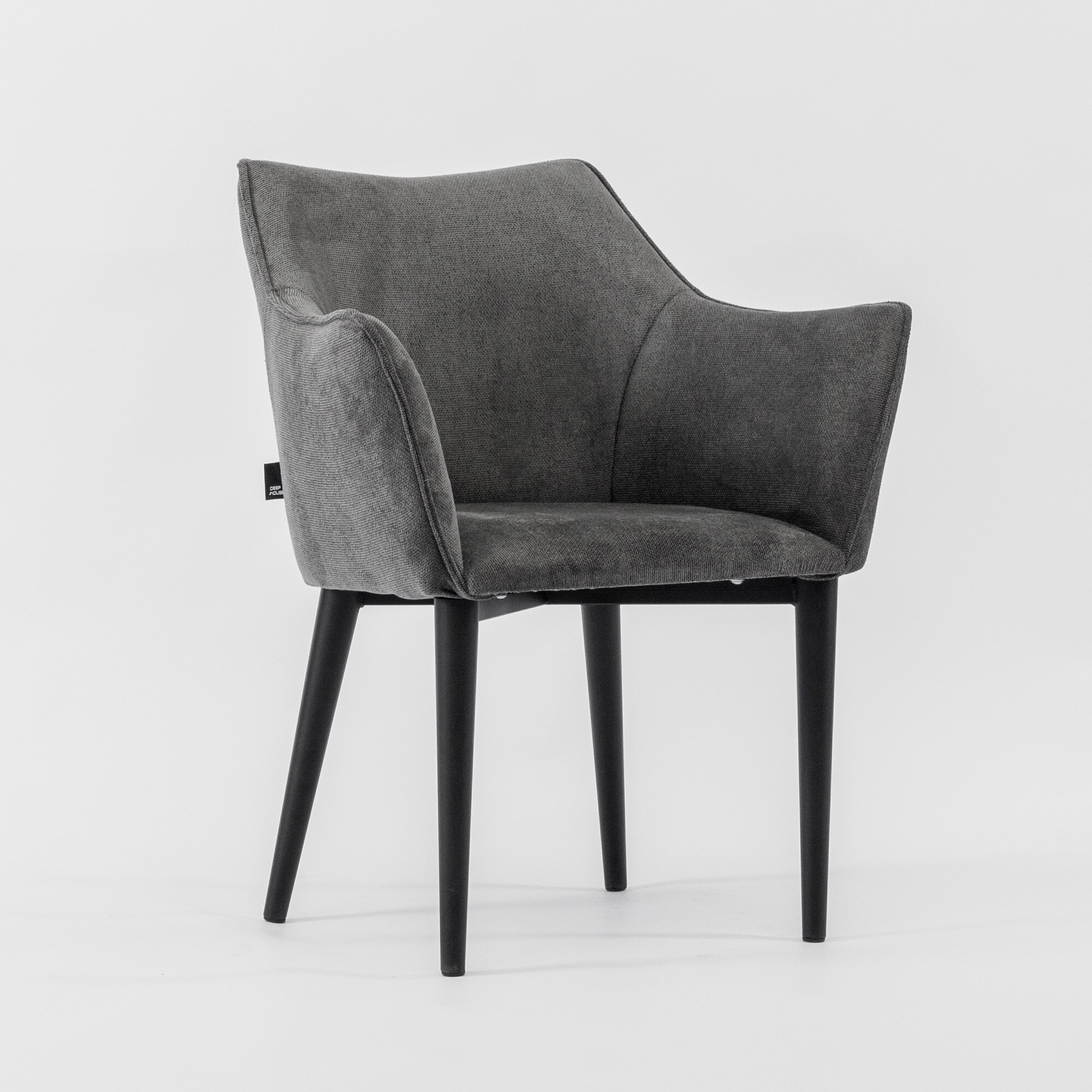 Стул Moscow Denis Simachev для DH темно-серая ткань ножки черные для дома/для гостиной/для столовой/для кафе/кухонный стул/стул кухонный