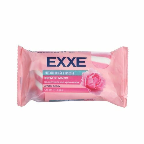 Крем+мыло Exxe 1+1 Нежный пион розовое полосатое, 80 г крем мыло exxe 1 1 нежный пион розовое полосатое 80 г