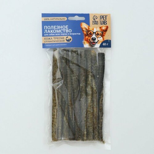 Pet Lab Лакомство для собак натуральное PetLab Кожа атлантической трески 40 г 513₽