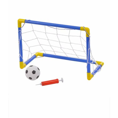 Ворота футбольные 44,7*31,8 с сеткой, мяч, насос (1 шт) пластиковые футбольные ворота с сеткой и с баскетбольным кольцом