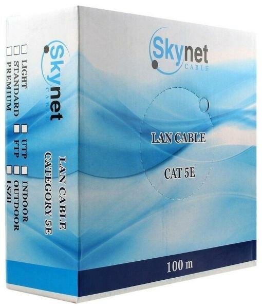 SkyNet Кабель FTP indoor 4x2x0,51, медный, FLUKE TEST, кат.5e, однож, 100 м, box, серый [CSP-FTP-4-CU/100]