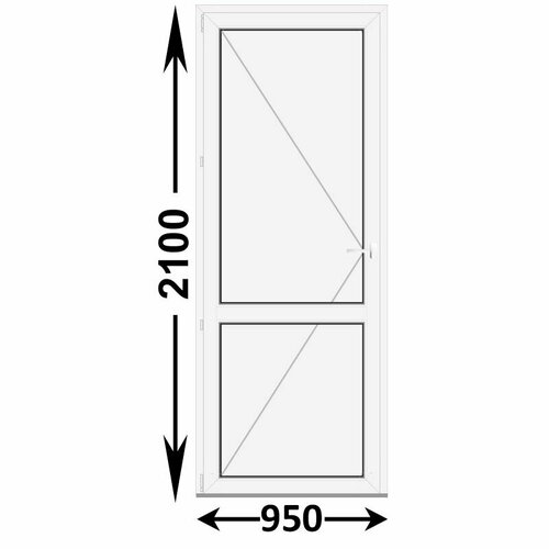 Готовая пластиковая межкомнатная дверь Veka WHS 950x2100 Левая (ширина Х высота) (950Х2100)