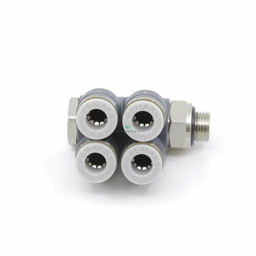 PR4D-3/8-12 Pemaks - Разветвитель с серьгой Y-образный с нар. резьбой двойной R3/8-12 мм