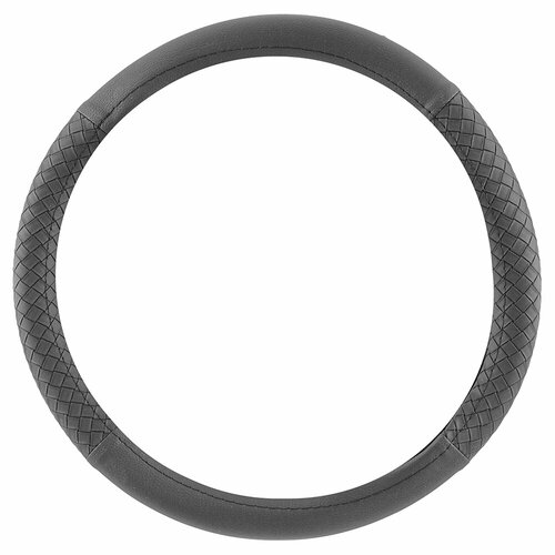 Оплетка на рулевое колесо PRIME CAR блэк экокожа косичка черная 38 см 361210