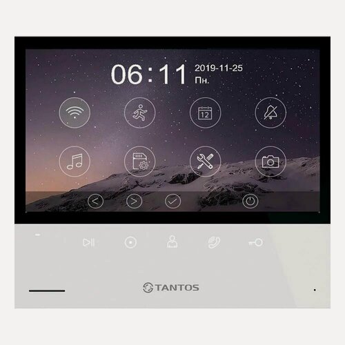 Изображение товара Tantos Selina HD M Tuya - монитор видеодомофона для квартиры, дома или офиса с WiFi, аналоговый видеомонитор с сенсорным TFT дисплеем 7" 1024x600px