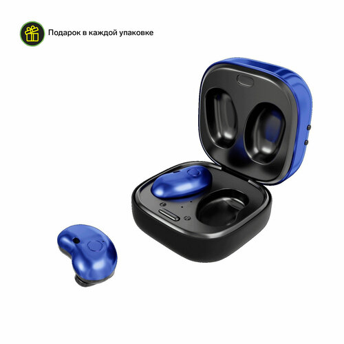 Наушники More choice BW22S TWS беспроводные вакуумные BT 51 200мАч микрофон синие 1810₽