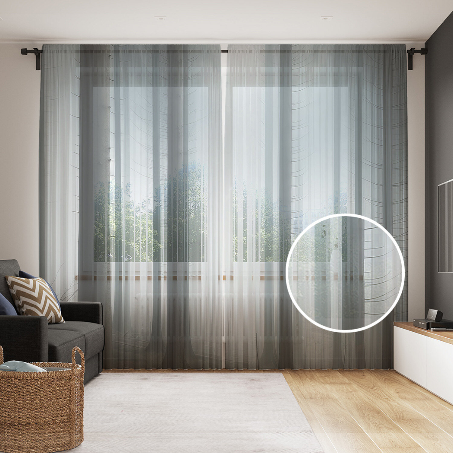 Тюль фототюль длинный JoyArty 